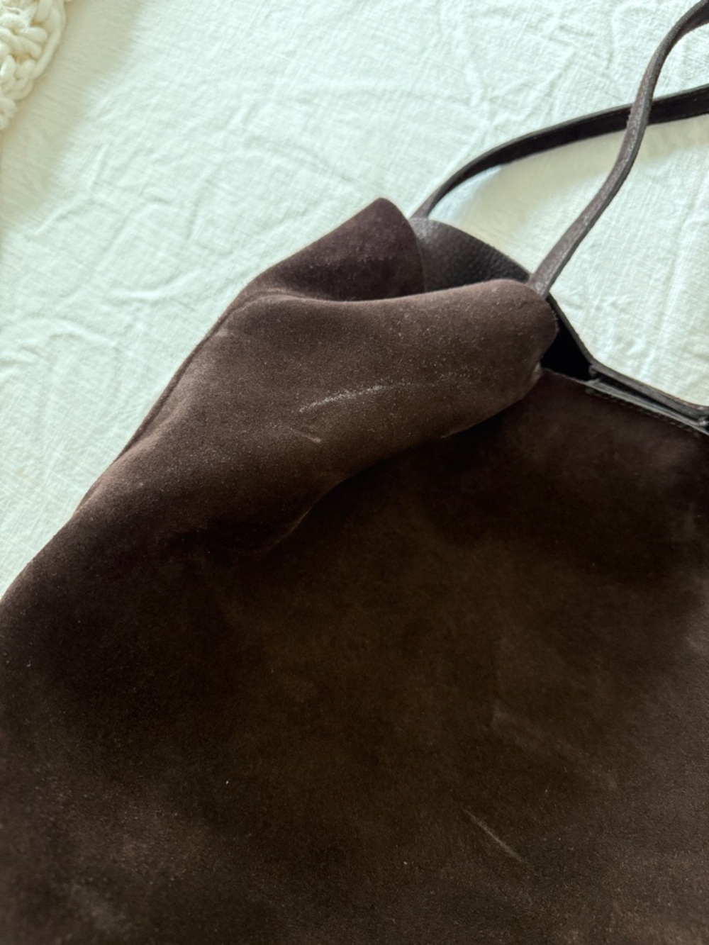 Madewell The Shoppers Tote Classic Brown Suede Tote Bag - Picture 5 of 6